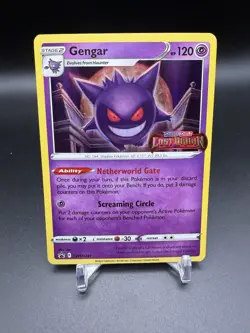 Pokemon TCG Gengar SWSH241 Lost Origin Stamped Prerelease Black Star - Image 1