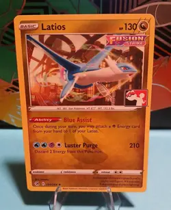 Latios 194/264 Prize Pack Series Pokemon Play! Stamp NM Condition - Image 1