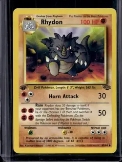 1999 Pokemon Jungle 1st Edition Rhydon #45/64 - Image 1