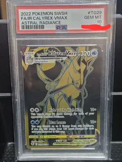 Pokemon Ice Rider Calyrex VMAX Secret Rare Holo TG29 Astral Radiance PSA 10 2022 - Image 1