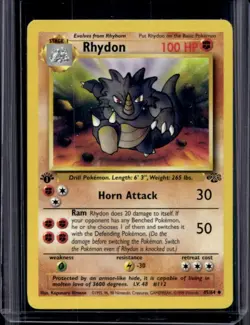 1999 Pokemon Jungle 1st Edition Rhydon #45/64 - Image 1