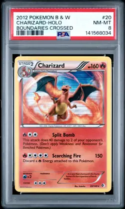 Pokemon Charizard 20/149 Black & White Boundaries Crossed Holo Rare PSA 8 - Image 1
