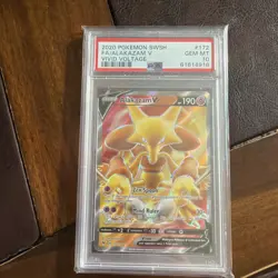 2020 Pokemon SWSH Vivid Voltage #172 Alakazam V Fa PSA 10 GEM MINT - Image 1