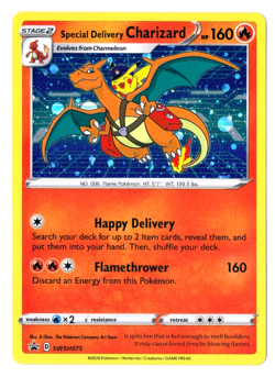 Special Delivery Charizard 2022 Pokemon Center SWSH BSP UK Holo Promo #075 - Image 1