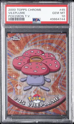 2000 TOPPS CHROME POKEMON T.V. #45 VILEPLUME PSA 10 - Image 1