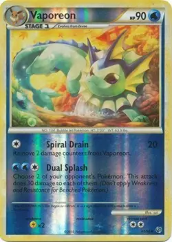 Moderately Played Vaporeon - 41/90 - Uncommon - Reverse Holo Pokemon Undaunted - Image 1