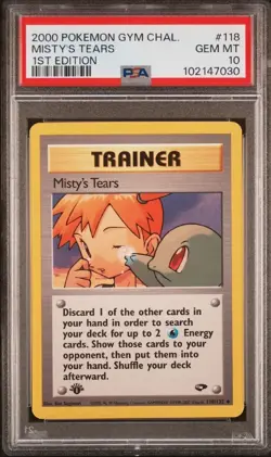 PSA 10 GEM MINT 2000 POKEMON GYM CHALLENGE MISTY'S TEARS 118/132 1ST EDITION 🔥 - Image 1