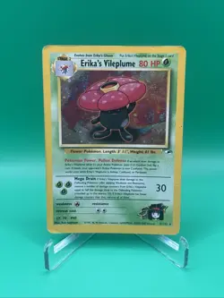 Pokemon TCG Erika's Vileplume Holo Rare Gym Heroes 5/132 MP Condition - Image 1