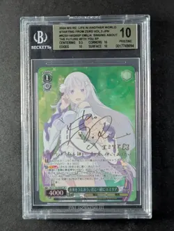 2024 Weiss Schwarz EMILIA #S116-026SP Re:Zero Vol. 3 Foil & Signed JPN BGS 10 - Image 1