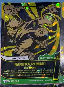 NARUTO UZUMAKI - 133/130 Secret Gold 1st Ed - Naruto Mythos TCG DNA Cards - Image 1