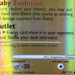 Pokemon TCG: Elekid 48/130 (2007) Diamond & Pearl • Reverse Holo Card - Image 4