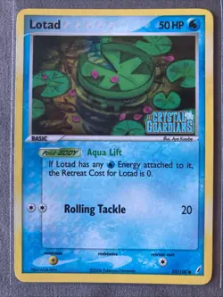 Pokemon TCG: Lotad 55/100 (2006) Crystal Guardians • Stamped Reverse Holo Card - Image 1