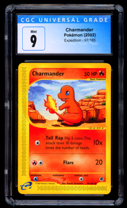 Charmander 97/165 - Expedition 2002 Pokemon Card - CGC 9 MINT - Image 1