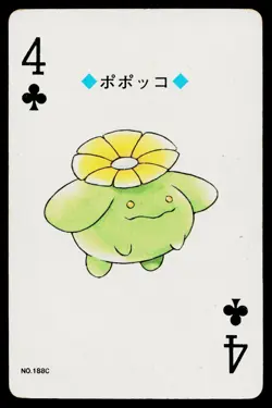 Skiploom 4 of Clubs Pokemon Gold Deck Playing Card Heavily Played - Image 1