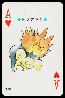 Cyndaquil Ace of Hearts Pokemon Gold Deck Playing Card Heavily Played - Image 1