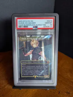 Magic Cloud, Ex-SOLDIER Borderless Surge Foil PSA 10 Final Fantasy Mythic #210 - Image 1