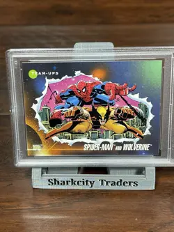 1992 Marvel Universe PSA 9 Spider Man and Wolverine #74 Mint MCU X-Men Team-Ups - Image 2