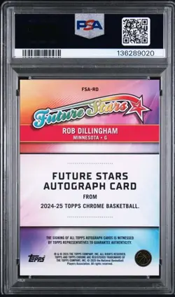 2024 Topps Chrome Rob Dillingham Future Stars #FSA-RD PSA GEM MT 10 42/55 BULLS - Image 2