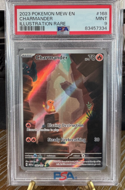 2023 Pokemon MEW EN CHARMANDER ILLUSTRATION PSA 9 RARE #168 - Image 1