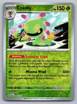 Pokemon TCG SV07: Stellar Crown Cradily 006/142 Reverse Holo - Image 1