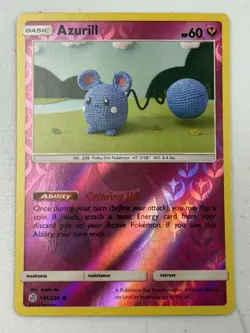 Pokemon TCG Azurill 146/236 Cosmic Eclipse Reverse Holo Card | NM Pack Fresh - Image 1