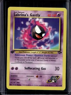 2000 Pokemon Gym Challenge 1st Edition Sabrina's Gastly #97/132 - Image 1