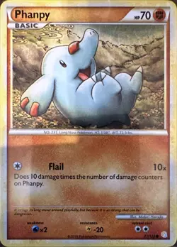 Phanpy 77/123 Common HeartGold & SoulSilver Pokemon Lightly Played - Image 1