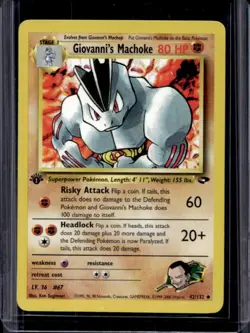 2000 Pokemon Gym Challenge 1st Edition Giovanni's Machoke #42/132 - Image 1