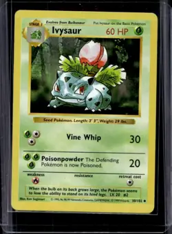 1999 Pokemon Shadowless Ivysaur #30/102 - Image 1