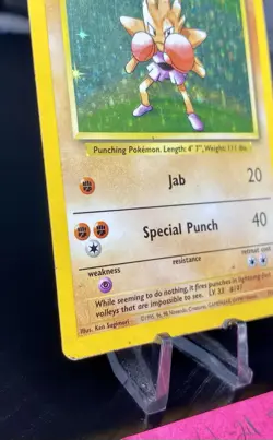 Hitmonchan 7/102 Base Set Pokemon Card RARE Holo - Image 5