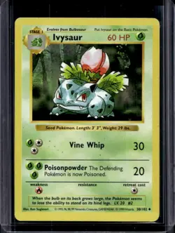 1999 Pokemon Shadowless Ivysaur #30/102 - Image 1