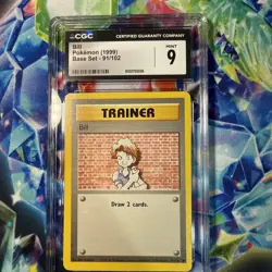 Pokemon Bill Base Set Shadowless 1st Edition Trainer PSA 9 91/102 1999 English - Image 1