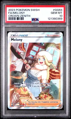 2023 POKEMON SWORD & SHIELD CROWN ZENITH #GG64 FULL ART/MELONY PSA 10 - Image 1