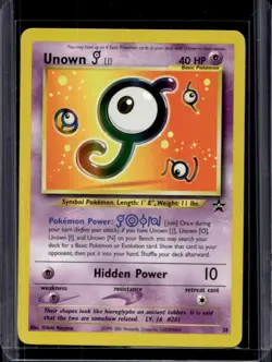 1999 Pokemon Wizards Black Star Promos Unown J #38 - Image 1