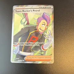 Pokemon Team Rocket's Petrel Trainer Supporter Ultra Rare Holo 226/182 Sv10 - Image 1