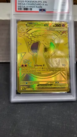 2025 MEGA CHARIZARD X EX HYPER RARE GOLD PHANTASMAL FLAMES POKEMON PSA 9 #130 - Image 4