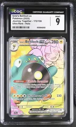 Pokemon Journey Together Full Art Secret Rare CGC 9 Iono's Bellibolt EX 172/159 - Image 1
