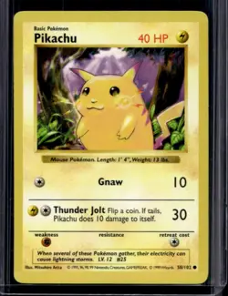 1999 Pokemon Shadowless Pikachu #58/102 - Image 1