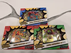 3 Pokemon TCG Ascended Heroes Mega ex Box Bundle Feraligatr Emboar Meganium New - Image 1