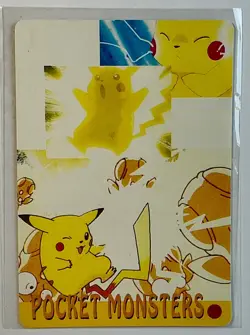 ASH PIKACHU WINK Pocket Monsters Pokemon Japanese Anime Vending Prism Sticker NM - Image 2
