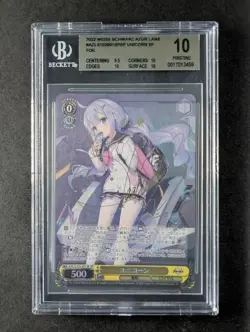 2022 Weiss Schwarz UNICORN #S102-001SP Azur Lane Foil & Signed JPN BGS 10 - Image 1