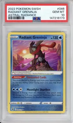 PSA 10 Radiant Greninja Pokemon SWSH Astral Radiance Holo #046 - Image 1