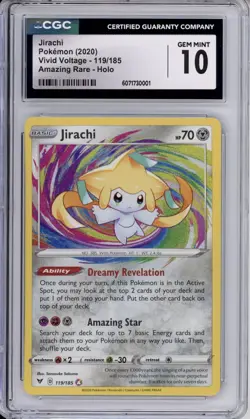 CGC 10 Jirachi Pokemon SWSH Vivid Voltage Amazing Rare Holo 119/185 - Image 1