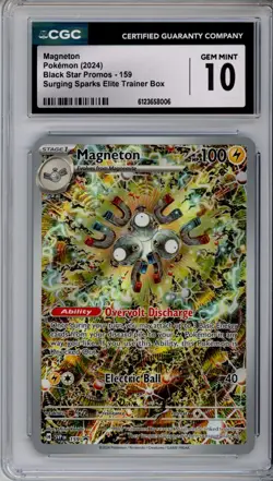 CGC 10 Magneton Pokemon Black Star Promo Surging Sparks ETB Holo #159 - Image 1