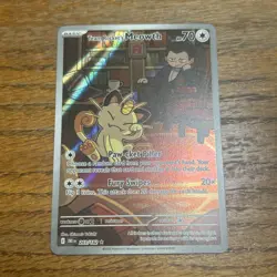 Team Rocket's Meowth 203/182 Illustration Rare NM - Pokemon TCG Destined Rivals - Image 1