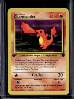 2000 Pokemon Team Rocket First Edition Charmander #50/82 - Image 1