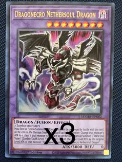 3X Yugioh Dragonecro Nethersoul Dragon MAMA-EN062 Ultra Rare 1st Edition NM - Image 1