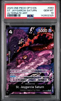 2025 One Piece OP13-Carrying On His Will ST Jaygarcia Saturn #083 Alt Art PSA 10 - Image 1