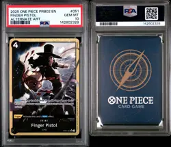 2025 ONE PIECE PRB02-PREMIUM BOOSTER ALTERNATE ART #051 FINGER PISTOL PSA 10 - Image 3