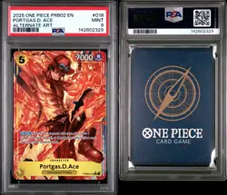 One Piece - Premium Booster Vol. 2 Portgas.D.Ace PRB02-018 Alt Art PSA 9 ACE - Image 3
